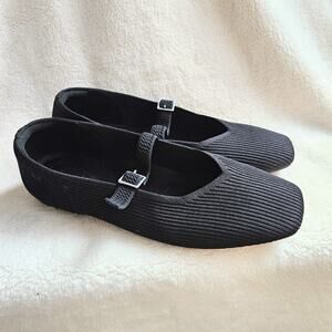 Vivaia Margot Mary-Jane Square Black Size EU 43 US 11 Women’s Silver Buckle